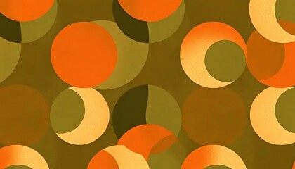 Poster - Abstract Overlay of Orange and Olive Green Circles