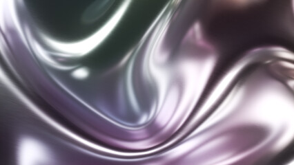 Poster - Abstract metallic swirl with shimmering colors, creating a festive and vibrant atmosphere. 3d rendering.