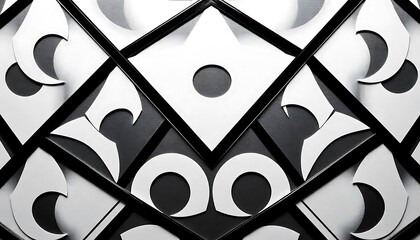 Poster - Abstract Black and White Geometric Wall Art Design