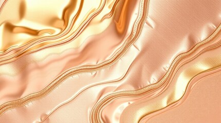 Poster - Flowing waves of shimmering gold and rose hues create a captivating texture that invites touch and exploration