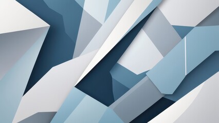 Leinwandbilder - Dynamic interplay of blue and white geometric shapes creates a contemporary abstract masterpiece