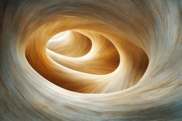 Poster - Swirling patterns create a mesmerizing tunnel of soft beige and cream hues in an abstract formation