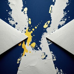 Leinwandbilder - Bold splashes of color create an artistic expression on deep blue backdrop during a creative art session