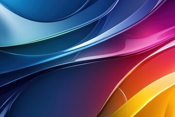 Wall Mural - abstract background with colorful glass shapes, dark blue and rainbow colors