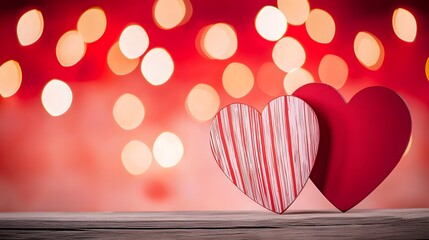 Aufkleber - Glowing LED hearts in bright and vivid colors creating a cheerful and romantic Valentine s Day ambiance against a deep abstract background
