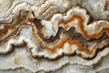 Poster - Intricate patterns of natural stone reveal unique textures and colors in warm earth tones