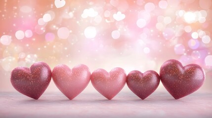 Aufkleber - Radiant and colorful LED hearts coming together to form a cheerful and enchanting Valentine s Day scene  The hearts are enhanced with glowing light effects