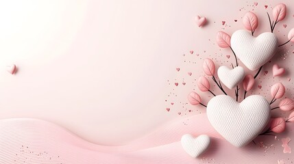 Poster - Heartwarming Nature Background with Heart Shaped Tree Adorned in Pink and Red Leaves on a Soft Dreamy Gradient Backdrop   Perfect for Valentine s Day Messaging Greeting Cards and Romantic Designs