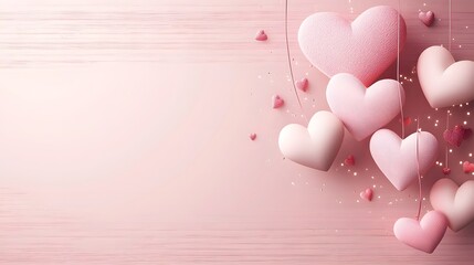Poster - Rustic wooden surface with glowing romantic bokeh lights in soft pink and red hues creating a warm and cozy atmosphere perfect for a Valentine s Day design or gift template