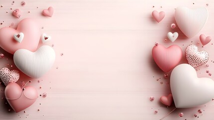 Poster - Warm wooden backdrop with soft diffused pink and red bokeh lights creating a cozy and intimate ambiance perfect for Valentine s Day events or as a decorative design element