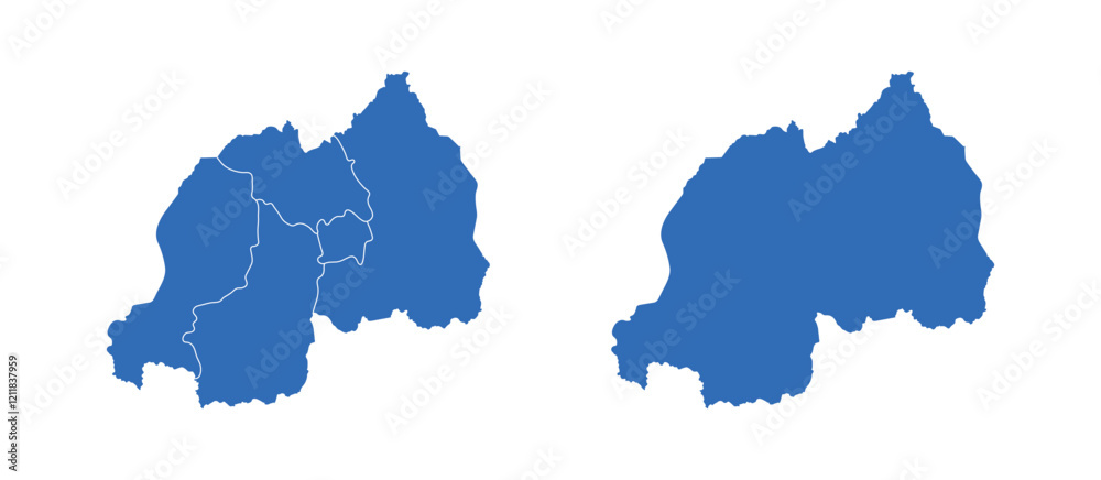 Rwanda Map vector icon. Minimalistic Colorful Map of Rwanda. Stock ...