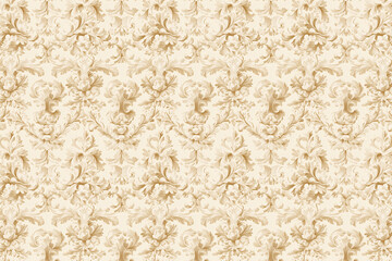 Poster - Floral Toile Tapestry Pattern. Vintage botanical wallpaper pattern. Background image. Created with Generative AI technology