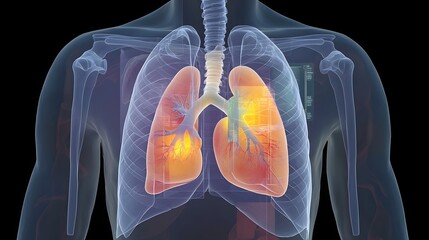 Poster - Detailed and Accurate 3D Rendering of the Human Heart and Respiratory System Showcasing the Intricate Internal Anatomical Structure and Organs in Vibrant Colors for Educational and Scientific