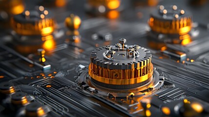 Poster - quantum computing illustrating electromagnetic resonance with harmonic oscillators showing dynamic q