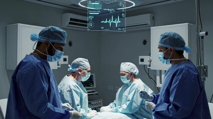 Poster - Advanced surgical procedure in a modern operating room with cutting-edge technology