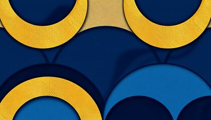Poster - Abstract Gold and Blue Circular Pattern Design