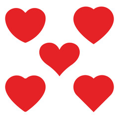 Canvas Print - hearts, set of red heart shape symbol, vector illustration