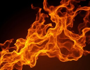 Wall Mural - Orange flame with dark background