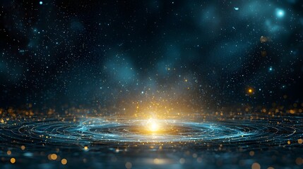 Poster - Quantum Computing Model Depicting Hydrogen s Crucial Role in the Water Splitting Reaction for Sustainable Energy Production  Copy Space at the Bottom