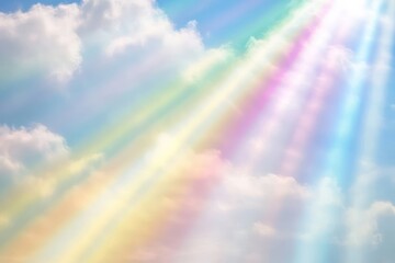 Wall Mural - white background with colorful rays of light