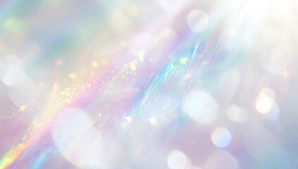 Wall Mural - white background with iridescent rainbow light rays and white reflections,