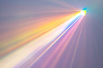 Wall Mural - white background with rainbow light rays and lens flare effect.