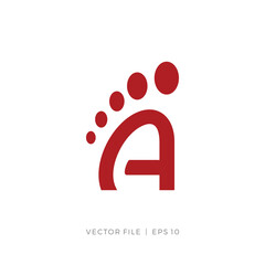 Poster - initial letter A with foot logo