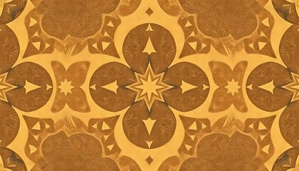 Poster - Abstract Golden Brown Mandala Design Artwork