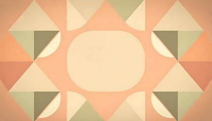 Poster - Abstract Geometric Pattern with Peach Beige and Green Tones