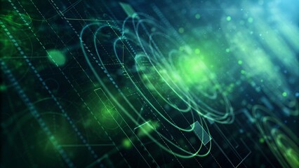 Poster - Digital technology cyberspace futuristic background, modern blue tech abstract design graphic neon light effect, innovation virtual data network matrix glow digital concept backdrop