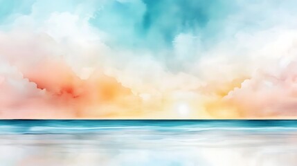 Wall Mural - serene sunset over calm ocean waters
