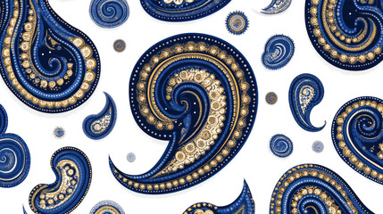 Poster - Paisley Pattern on Transparent Background Generative AI