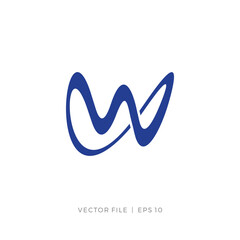Poster - initial letter W flexible logo