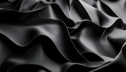 Sticker - Abstract Black Draped Fabric Texture Waves