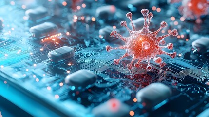 Poster - Futuristic of quantum computing technology optimizing and enhancing targeted radiation therapy for precise cancer treatment and improved patient outcomes