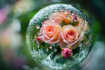 Poster - A close-up view of a bouquet of fresh flowers in a decorative vase