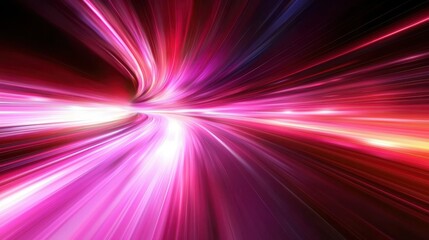 Poster - Dynamic pink and purple light speed burst on dark background