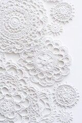 Poster - A close-up view of a white doily sitting on a table, perfect for adding a touch of elegance to any scene