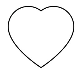 Canvas Print - heart shape symbol, black and white vector silhouette illustration