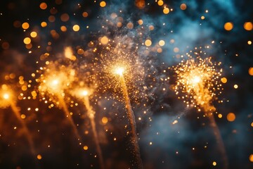 Poster - Sparklers in mid-air, creating a colorful display at an event or celebration