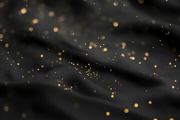 Poster - A close-up shot of a black cloth featuring intricate gold dots