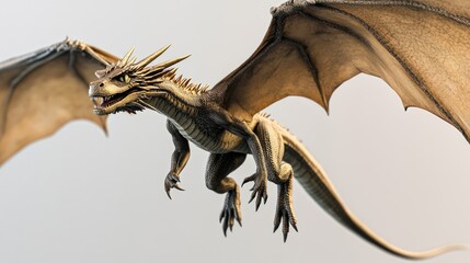 Poster - A detailed view of a mythical dragon's head or face, often used as a symbol of power and fantasy