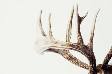 Poster - A close-up shot of a deer's head with impressive antlers, suitable for wildlife or nature-themed projects