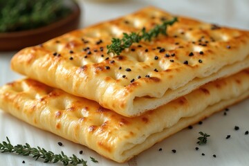 Poster - A close-up of a plate of food with crackers, perfect for editorial or commercial use