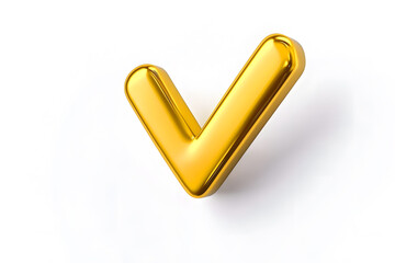 Poster - 3d Golden check mark sign isolated on white background