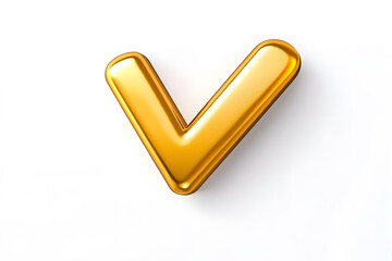 Poster - 3d Golden check mark sign isolated on white background