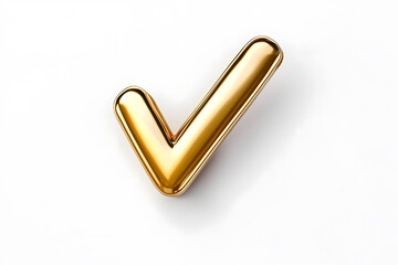 Poster - 3d Golden check mark sign isolated on white background
