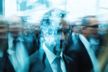 Poster - A blurry image of a man in a business outfit, suitable for use in corporate or professional contexts