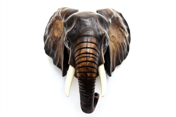 Aufkleber - Close-up shot of an elephant's head displayed on a wall
