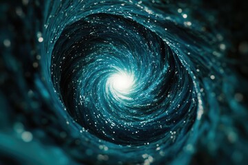 Poster - Underwater scene with swirling blue water and a white light shining through, potentially used in science or nature-related contexts